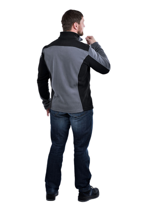 Толстовка «КУР 748» флис серая с чёрным